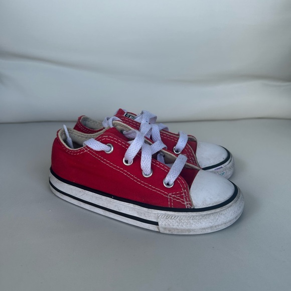 Converse Kids Red Sneakers - Picture 3 of 8
